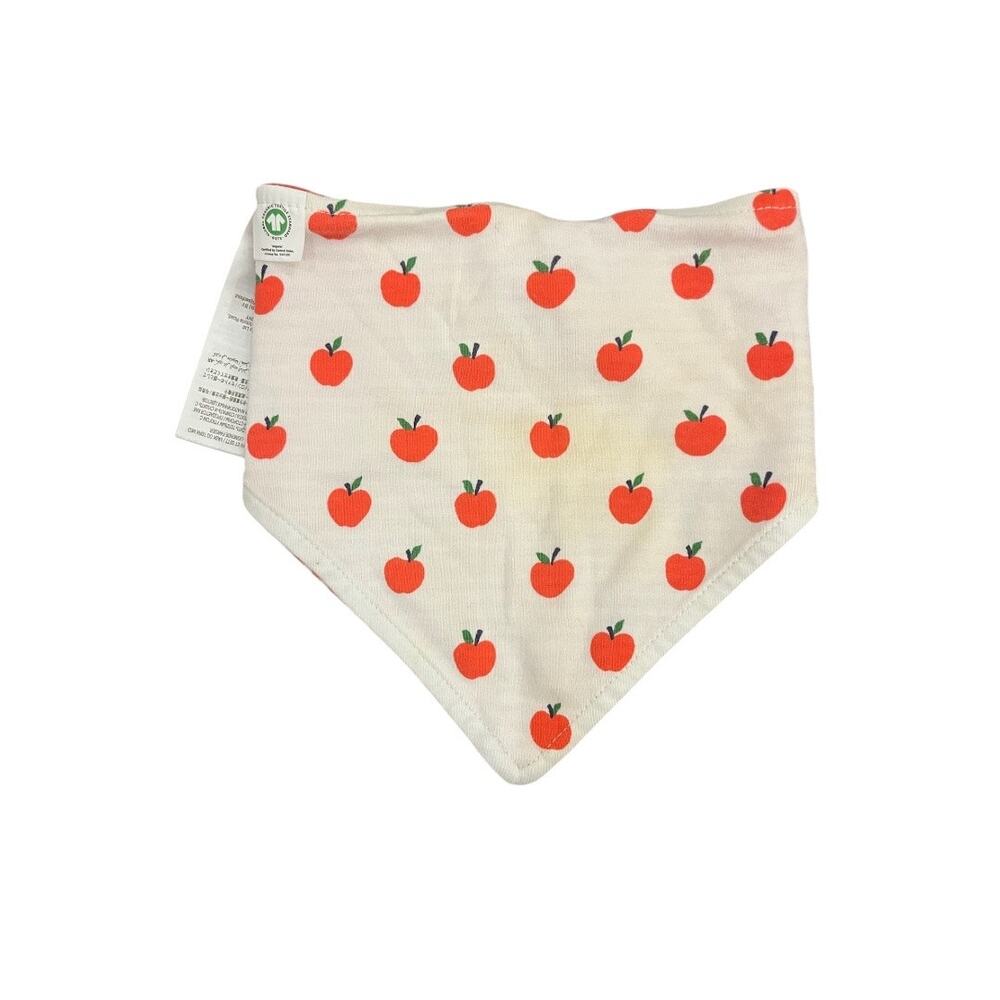 Baby Boden Red and White Reversible Cloth Bib Size Newborn